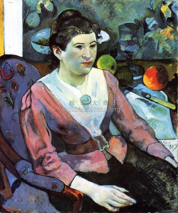 Portrait of a Woman with Cezanne Still Life - 保罗·高更